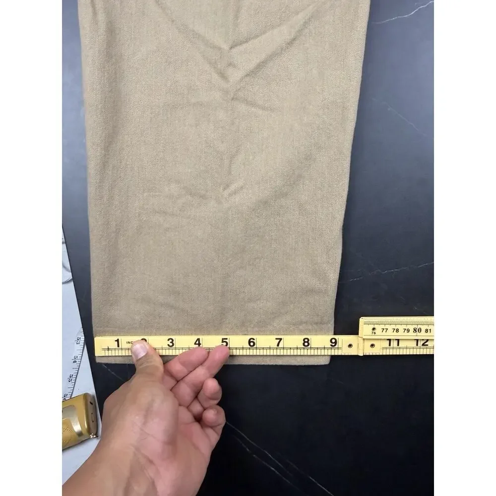 Banana Republic Pants Men’s 33x25 Tan Cotton Wool Blend Dress Trousers Wide Leg